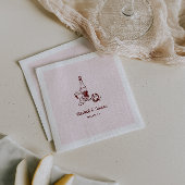 Whimsical Retro Doodle Art | Trouwservetten Servet