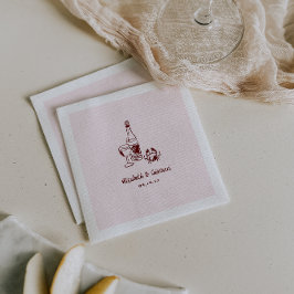 Whimsical Retro Doodle Art | Trouwservetten Servet