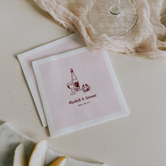 Whimsical Retro Doodle Art | Trouwservetten Servet