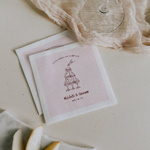 Whimsical Retro Doodle Art   Trouwservetten Servet