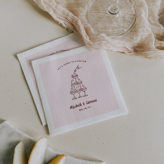 Whimsical Retro Doodle Art | Trouwservetten Servet