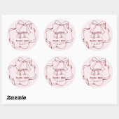 Whimsical Retro Doodle | Bruiloft Ronde Sticker (Vel)