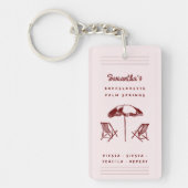 Whimsical Retro Doodle | Meidenavondje Sleutelhanger (Voorkant)