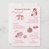 Whimsical Retro Doodle | Meisjesweekend Kaart (Achterkant)