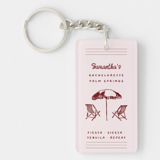 Whimsical Retro Doodle | Meisjesweekend Sleutelhanger (Voorkant)