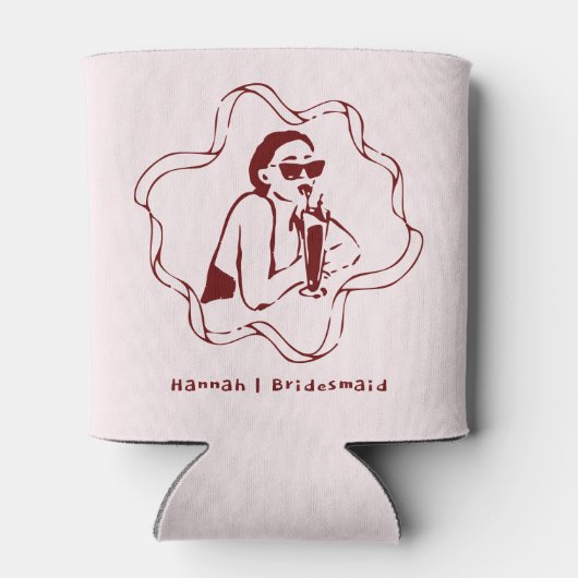 Whimsical Retro Doodle | Vrijgezellenweekend Blikjeskoeler (Achterkant)