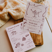 Whimsical Retro Doodle | Vrijgezellenweekend Kaart