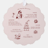 Whimsical Retro Doodle | Vrijgezellenweekend Ornament Kaart (Achterkant)