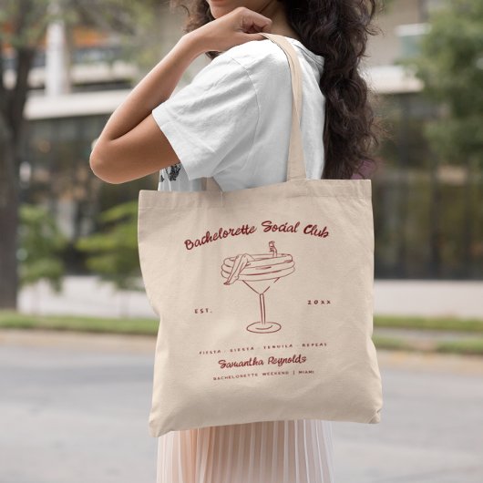 Whimsical Retro Doodle | Vrijgezellenweekend Tote Bag