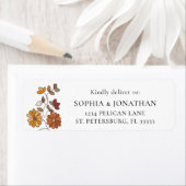 Whimsical Retro Floral RSVP Response Mailing Label (Insitu)