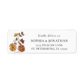 Whimsical Retro Floral RSVP Response Mailing Label (Voorkant)