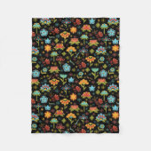 Whimsical Retro Flowers en Birds Fleece Deken (Voorkant)