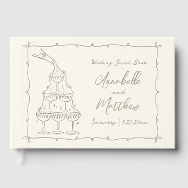 Whimsical Retro Hand Drawn Wedding Gastenboek