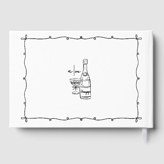 Whimsical Retro Hand getrokken bruiloft Gastenboek (Achterkant)