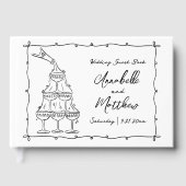 Whimsical Retro Hand getrokken bruiloft Gastenboek (Voorkant)