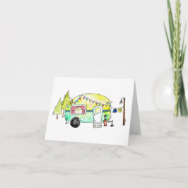 Whimsical Retro Happy Camper Kaart