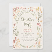 Whimsical Retro Illustraties Kerstfeest Kaart (Voorkant)