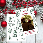 Whimsical Retro Kerstboog Foto Vakantie Kaart