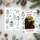 Whimsical Retro Kerstboog Foto Vakantie Kaart