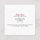 Whimsical Retro Kind en hond Tea Party Nanny Vierkante Visitekaartje (Achterkant)