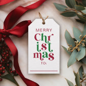 Whimsical Retro Merry Christmas Typography Cadeaulabel