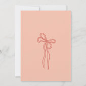 Whimsical Retro Perzik Hand getrokken Bow Baby sho Kaart (Achterkant)