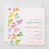 Whimsical Retro Rainbow Chicken Cute Baby shower Kaart (Voorkant)