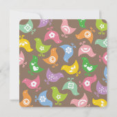 Whimsical Retro Rainbow Chicken Cute Baby shower Kaart (Achterkant)