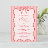 Whimsical Retro Rand Brunch & Mousserend Kaart (Staand voorkant)