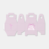 Whimsical Retro Roze Hand getrokken Bow Baby showe Bedankdoosjes (Uitgevouwen)