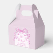Whimsical Retro Roze Hand getrokken Bow Baby showe Bedankdoosjes (Voorkant Zijde)