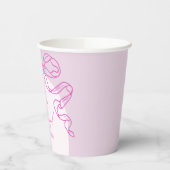 Whimsical Retro Roze Hand getrokken Bow Baby showe Papieren Bekers (Links)
