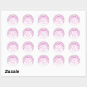 Whimsical Retro Roze Hand getrokken Bow Baby showe Ronde Sticker (Vel)