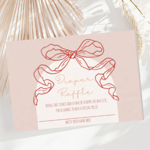 Whimsical Retro Rust Hand getrokken boog Baby show Informatiekaartje