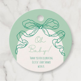 Whimsical Retro Sage Hand getrokken boog Baby show Bedankjes Labels