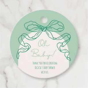 Whimsical Retro Sage Hand getrokken boog Baby show Bedankjes Labels