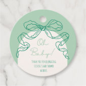 Whimsical Retro Sage Hand getrokken boog Baby show Bedankjes Labels (Voorkant)