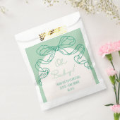 Whimsical Retro Sage Hand getrokken boog Baby show Bedankzakje (Gezegeld)