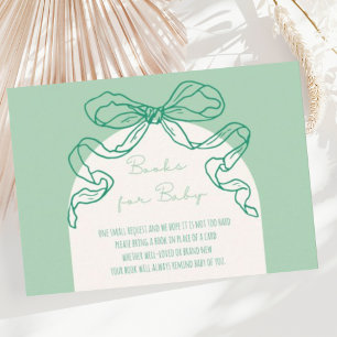 Whimsical Retro Sage Hand getrokken boog Baby show Informatiekaartje