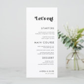 Whimsical Retro Script Laten we een minimale bruil Menu (Staand voorkant)