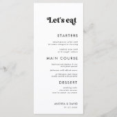 Whimsical Retro Script Laten we een minimale bruil Menu (Voorkant)