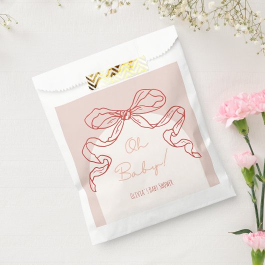 Whimsical Retro Sinaasappel Hand getrokken boog Ba Bedankzakje (Gezegeld)