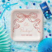 Whimsical Retro Sinaasappel Hand getrokken boog Ba Papieren Bordje (Feest)