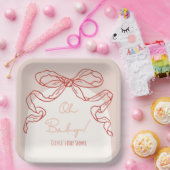 Whimsical Retro Sinaasappel Hand getrokken boog Ba Papieren Bordje (Feest)