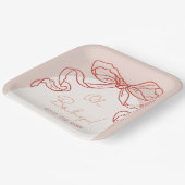 Whimsical Retro Sinaasappel Hand getrokken boog Ba Papieren Bordje (Gebogen)