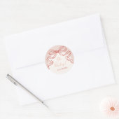 Whimsical Retro Sinaasappel Hand getrokken boog Ba Ronde Sticker (Envelop)