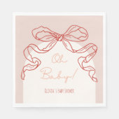 Whimsical Retro Sinaasappel Hand getrokken boog Ba Servet (Voorkant)