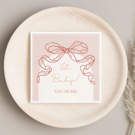 Whimsical Retro Sinaasappel Hand getrokken boog Ba Servet