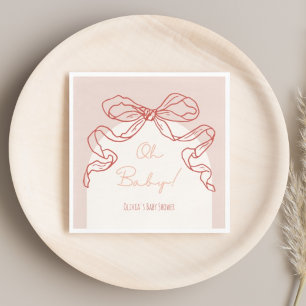 Whimsical Retro Sinaasappel Hand getrokken boog Ba Servet