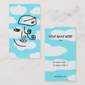 Whimsical Retro Stewardess Face in Sky Visitekaartje (Voorkant / Achterkant)